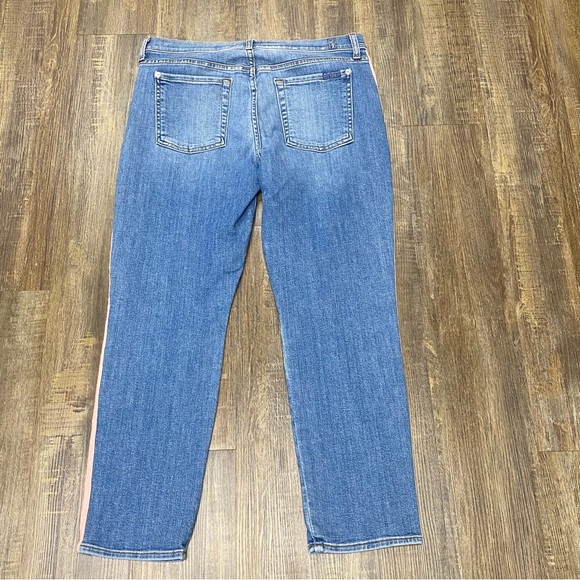 7 For All Mankind Roxanne Blue Skinny Jeans with Pink Side Strips Ladies 32‎ - Picture 9 of 16